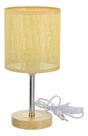 Abajur Luminária De Mesa Decorativo Madeira Quarto Cabeceira