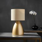 Abajur luminaria de Mesa Elegante moderno Bojudo Dourado Com Cúpula algodão