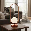 Abajur luminária de Mesa moderno Oval Jabuticaba com interruptor Com Vidro Globo 12cm