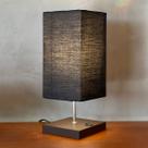 Abajur luminaria de Mesa Quadrado Aluminio Marrom bivolt com Cúpula Algodão Preto Abajur luminaria de Mesa Quadrado Aluminio Marrom bivolt com Cúpula Algodão Preto