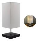 Abajur luminária de Mesa Quadrado de alumínio Com Interruptor e bivolt Com Cúpula algodão Ref 49 Abajur luminária de Mesa Quadrado de alumínio Com Interruptor e bivolt Com Cúpula algodão Ref 49