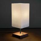 Abajur luminaria de Mesa Quadrado MDF cor Tabaco Com Cúpula Branco Abajur luminaria de Mesa Quadrado MDF cor Tabaco Com Cúpula Branco