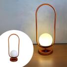 Abajur Luminária De Mesa Tubo Oval Jabuticaba Cobre Com Vidro Globo