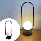 Abajur Luminária De Mesa Tubo Oval Jabuticaba Preto Com Vidro Globo