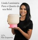 Abajur Luminária de Quarto Sala Escritório Lâmpada LED Sem aquecimento Base Rosa