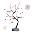 Abajur Luminária Decorativa Mesa Quarto Árvore Suíça 60 LED Vermelho