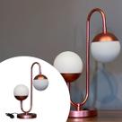 Abajur Luminária Jabuticaba Jennifer 2 Globos de Vidro 10cm Bivolt Rose Gold