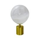 Abajur Luminária Maior Metal Dourado Cúpula Vidro Branco