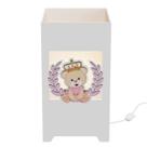 Abajur Luminária MDF Quarto Kit Higiene Ursa Coroa