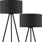 Abajur Luminária Mesa 48 e 75cm Tripé Altura Regulável Metal KJTD-726-PAI Gimpo