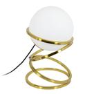 Abajur Luminaria Metal Dourado Circulos Esfera Branca