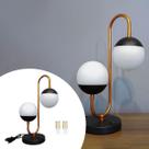 Abajur luminaria Para Mesa ou Cabiceira de Cama Jabuticaba Jennifer 2 Globos de Vidro + Lampada