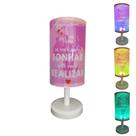 Abajur Luminária Personalizado Rosa Se Você Pode Sonhar Você Pode Realizar Para Decoração PKLP00411