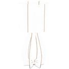 Abajur madeira branca policarbonato branco diam. 225 mm. 1 X 40W E27