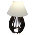 Abajur Mdf Decorado/Madeira Mesa com cúpula , Laser 30cm Bivolt E27 Nogueira