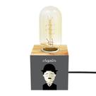 Abajur Mini Cubo Wood Chaplin Base E-27 - Ellume