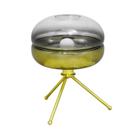 Abajur Moderno c Tripé em Metal Dourado e Cupula Vidro
