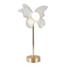 Abajur Moderno Dourado Double Butterfly Luz 3 em 1 9w Bivolt