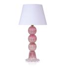 Abajur Murano Três Esferas Rosa Chiclete C/ Ouro