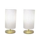 Abajur O Par Quarto Cilíndrico Eco Tecido Cru Dourado