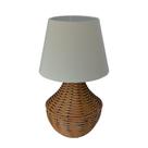 Abajur para Sala ou Quarto - Base em Junco Areia e Cúpula de Algodão Bege Abajur para Sala ou Quarto - Base em Junco Areia e Cúpula de Algodão Bege