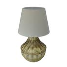 Abajur para Sala ou Quarto - Base em Junco Pinus e Cúpula de Algodão Bege