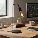 Abajur Para Sala Quarto Luminária De Mesa Industrial Retro Cor Preto Abajur Para Sala Quarto Luminária De Mesa Industrial Retro Cor Preto