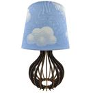 Abajur Quarto Decorativo Infantil Cúpula Decoração Nuvem Azul - Preto