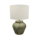 Abajur Rustico Ceramica Rico em Detalhes Cupula Redonda