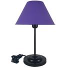 Abajur Slim Blackn Purple Luminária de Mesa Fino Quarto Sala Base Preto Cúpula Lilás