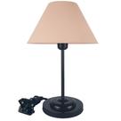 Abajur Slim Blackn Salmon Luminária de Mesa Fino Quarto Sala Base Preto Cúpula Salmão