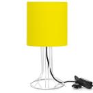 Abajur Torre Cilindrico Amarelo com Aramado Branco