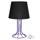 Abajur Torre Dome Preto Com Aramado Azul