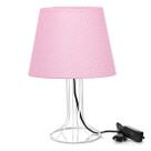 Abajur Torre Dome Rosa/bolinha Com Aramado Branco