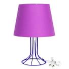 Abajur Torre Dome Roxo com Aramado Azul