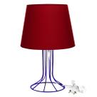 Abajur Torre Dome Vermelho Com Aramado Azul
