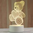 Abajur Urso 3D 4w 3 cores em 1