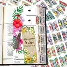 Abas de índice da Bíblia, abas do Novo e do Antigo Testamento, com design floral laminado fosco 122 unidades (florais)