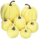 Abóboras artificiais Winlyn Yellow Foam, 7 unidades em tamanhos variados