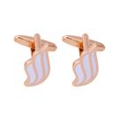 Abotoaduras em forma de asa para homens em ouro rosa e branco E