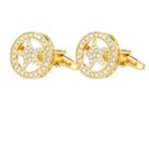 Abotoaduras Star Vintage banhadas a ouro com pedras semelhantes a diamantes
