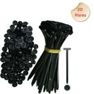 Abraçadeira de Nylon com Botão Travamento Automático 20 Pares Reparo Automotivo Para-choques Resistente a UV