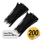 Abraçadeira Nylon 4,6mm x 200mm c/ 200 Unidades Mec-Tronic
