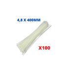 Abraçadeira Nylon Branca 4,8 X 400mm C/100 Unidades Abraçadeira Nylon Branca 4,8 X 400mm C/100 Unidades