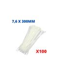 Abraçadeira Nylon Branca 7,6 X 300mm C/100 Unidades Abraçadeira Nylon Branca 7,6 X 300mm C/100 Unidades