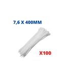 Abraçadeira Nylon Branca 7,6 X 400mm Pacote Com 100 Unid. Abraçadeira Nylon Branca 7,6 X 400mm Pacote Com 100 Unid.