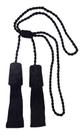 Abraçadeira para Cortina Infinity Clean Duplo Franjas Preto Bella Arte