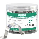 Abraçadeira para eletroduto OURU 2" em aço inoxidável, 10 peças, suporte em U Abraçadeira para eletroduto OURU 2" em aço inoxidável, 10 peças, suporte em U