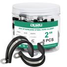 Abraçadeira para Tubo OURU 2" em Aço Inoxidável 304 com Revestimento de Borracha - 8 Peças Abraçadeira para Tubo OURU 2" em Aço Inoxidável 304 com Revestimento de Borracha - 8 Peças