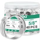 Abraçadeira Pex OURU 5/8" em aço inoxidável, 40 peças Abraçadeira Pex OURU 5/8" em aço inoxidável, 40 peças